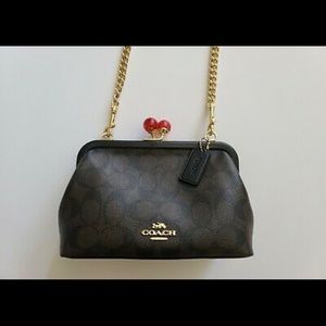 Coach Nora Kisslock Crossbody in Signature Canvas Im/black Mulit C1452